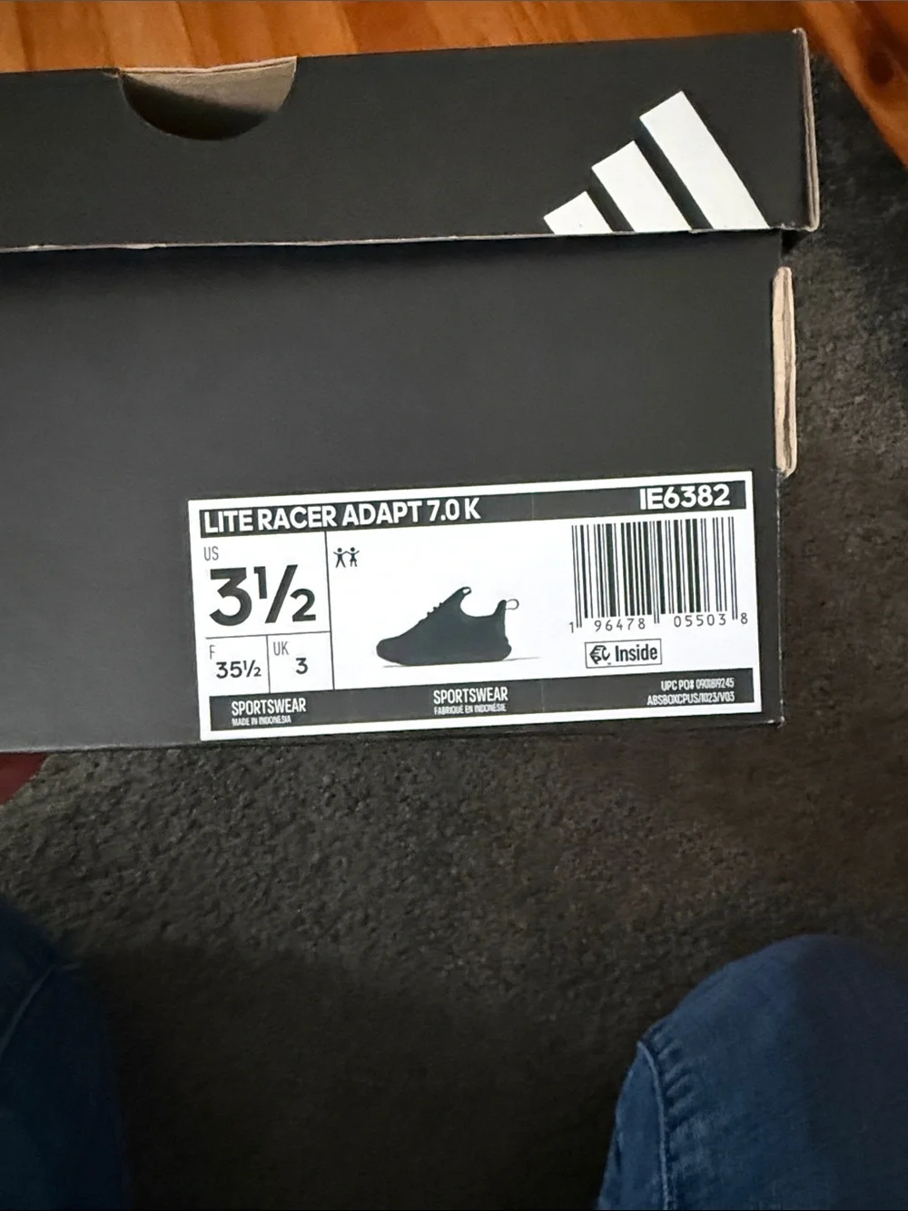 adidas kids slip on sneaker 3.5 new in box